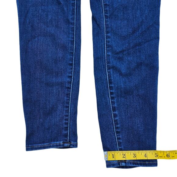 Elastic Waist Jeans Madewell Pull On Skinny Jean Size 28 Dark Stretch Denim Crop - Picture 3 of 10
